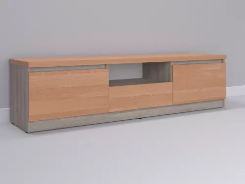 Тевис-120 — тумба под ТВ, дуб сонома темный с фасадом ольха, 180 см