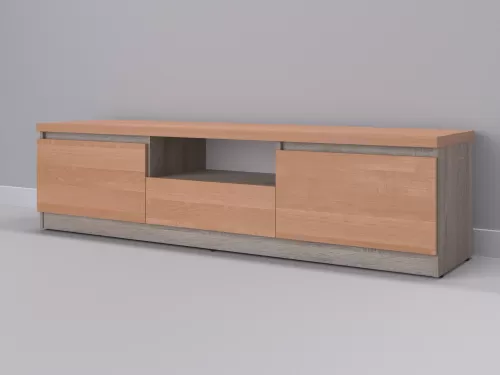 Тевис-120 — тумба под ТВ, дуб сонома темный с фасадом ольха, 180 см-1