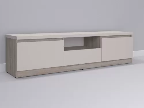 Тевис-128 — тумба под ТВ, дуб сонома темный с фасадом кашемир, 180 см