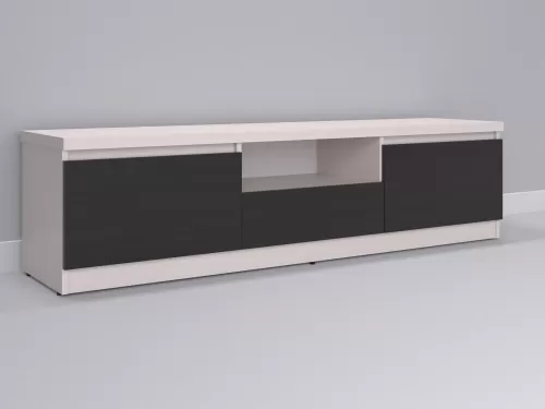 Тевис-45 — тумба под ТВ, дуб молочный с фасадом венге, 180 см