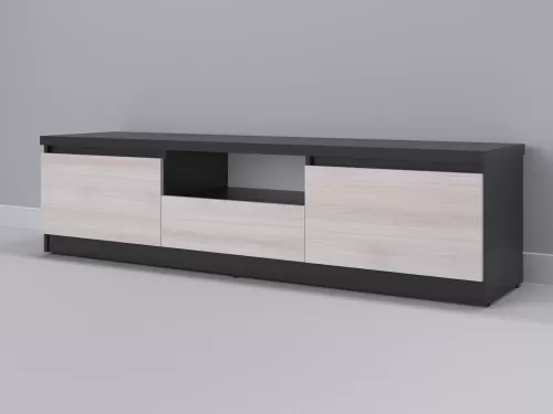 Тевис-22 — тумба под ТВ, венге с фасадом шамони, 180 см-1