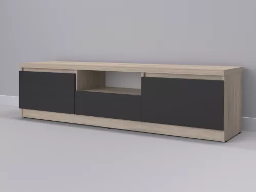 Тевис-30 — тумба под ТВ, дуб сонома с фасадом венге, 180 см-1