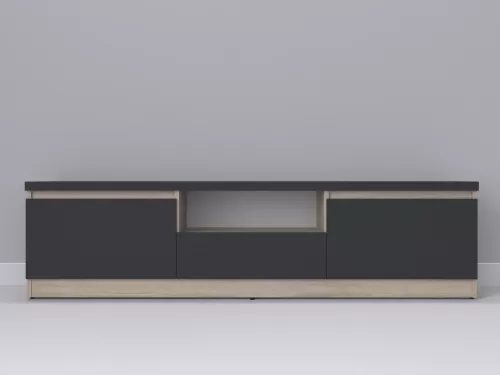 Тевис-67 — тумба под ТВ, дуб сонома с фасадом графит, 180 см-2