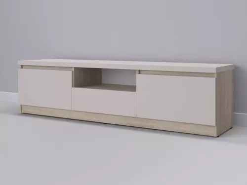 Тевис-68 — тумба под ТВ, дуб сонома с фасадом кашемир, 180 см-1