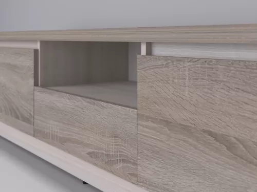 Тевис-82 — тумба под ТВ, шамони с фасадом дуб сонома темный, 180 см-3