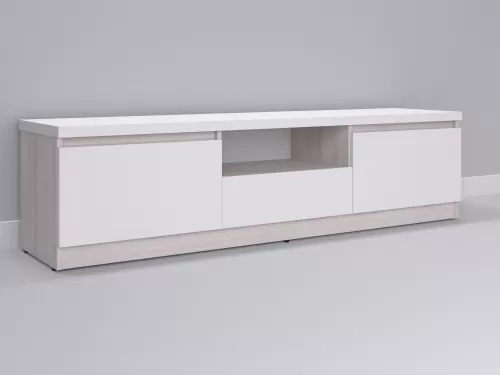 Тевис-26 — тумба под ТВ, шамони с фасадом белый, 180 см