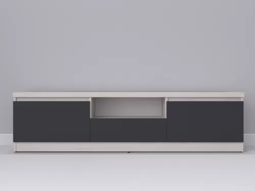 Тевис-77 — тумба под ТВ, шамони с фасадом графит, 180 см-2