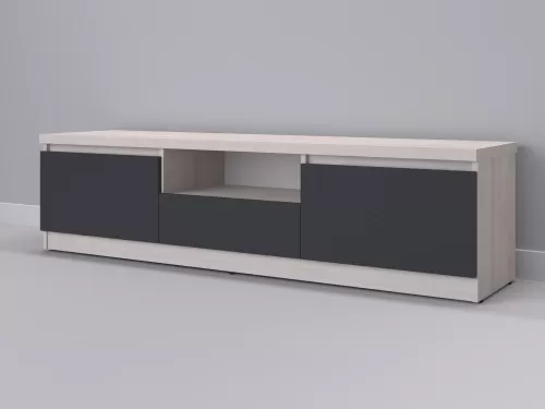Тевис-77 — тумба под ТВ, шамони с фасадом графит, 180 см-1