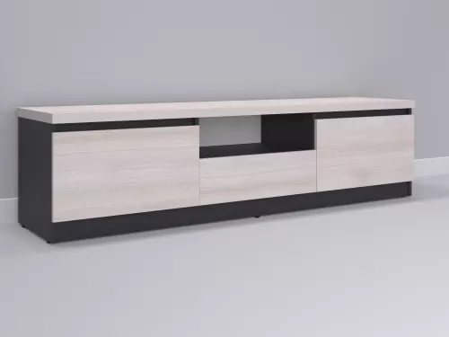 Тевис-92 — тумба под ТВ, графит с фасадом шамони, 180 см