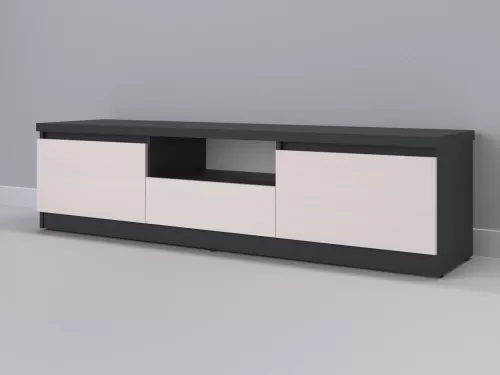 Тевис-83 — тумба под ТВ, графит с фасадом дуб молочный, 180 см-1