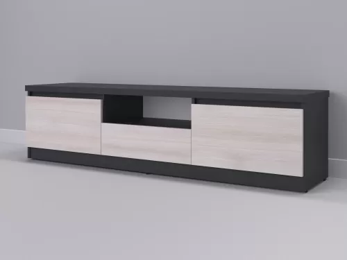 Тевис-91 — тумба под ТВ, графит с фасадом шамони, 180 см-1