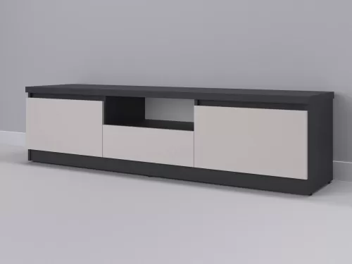 Тевис-94 — тумба под ТВ, графит с фасадом кашемир, 180 см-1