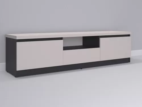 Тевис-95 — тумба под ТВ, графит с фасадом кашемир, 180 см