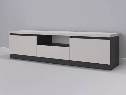 Тевис-95 — тумба под ТВ, графит с фасадом кашемир, 180 см-1