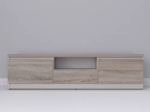 Тевис-112 — тумба под ТВ, кашемир с фасадом дуб сонома темный, 180 см-2
