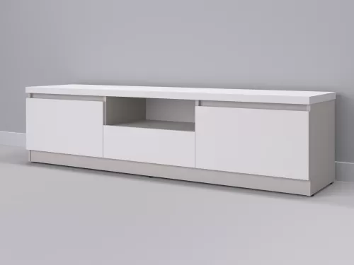 Тевис-105 — тумба под ТВ, кашемир с фасадом белый, 180 см-1