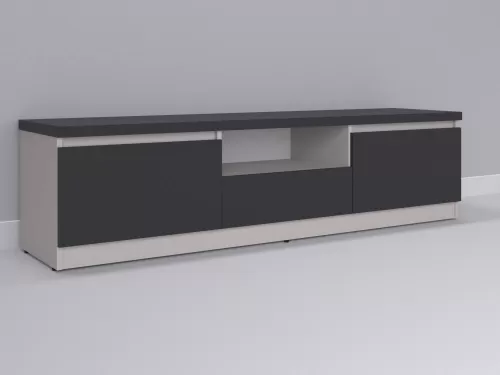 Тевис-109 — тумба под ТВ, кашемир с фасадом графит, 180 см