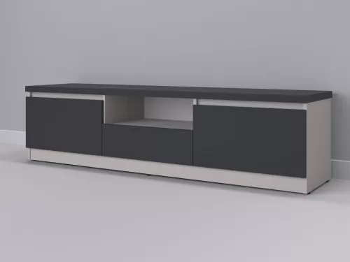 Тевис-109 — тумба под ТВ, кашемир с фасадом графит, 180 см-1