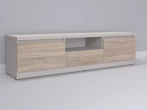 Тевис-102 — тумба под ТВ, кашемир с фасадом дуб сонома, 180 см