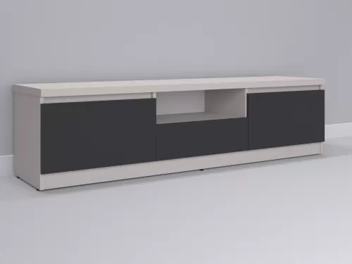 Тевис-108 — тумба под ТВ, кашемир с фасадом графит, 180 см