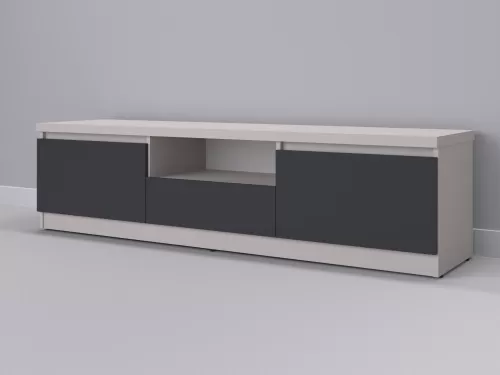 Тевис-108 — тумба под ТВ, кашемир с фасадом графит, 180 см-1