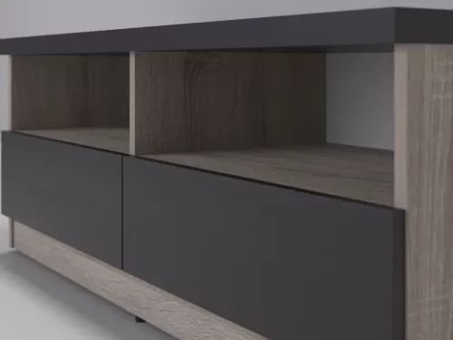 Венто-116 — тумба под ТВ, дуб сонома темный с фасадом венге, 120 см-3