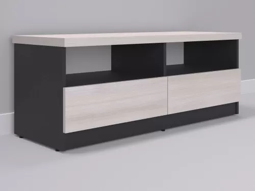 Венто-92 — тумба под ТВ, графит с фасадом шамони, 120 см