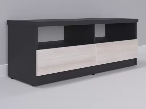 Венто-91 — тумба под ТВ, графит с фасадом шамони, 120 см