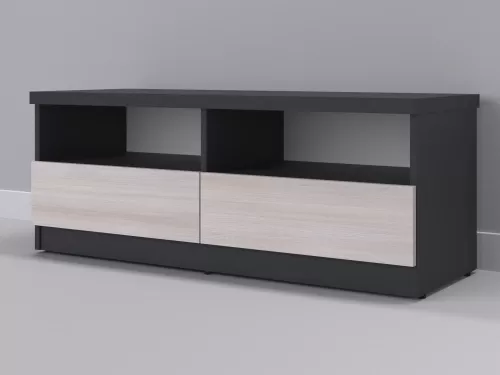Венто-91 — тумба под ТВ, графит с фасадом шамони, 120 см-1